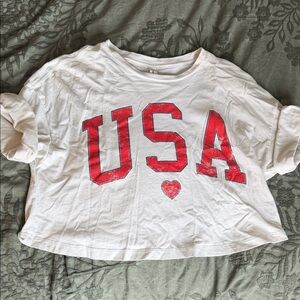 Bella and canvas  USA 4th of July crop t-shirt.